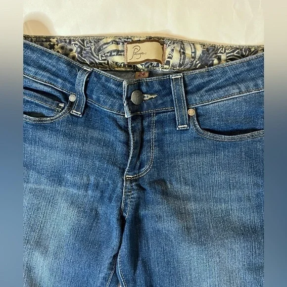 Paige Roxie Crop Skinny Medium Wash Denim Jeans 24 - Picture 5 of 13